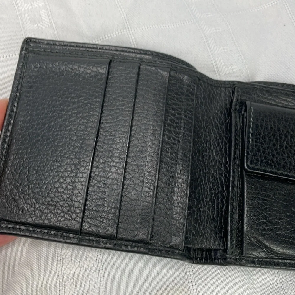 Gucci Bifold Compact Wallet GG Guccissima Monogram Canvas Black Web Tab